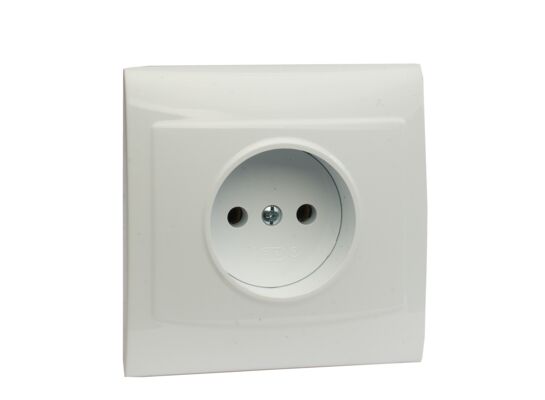 Gniazdo pojedyncze VEGA bez uziemienia białe