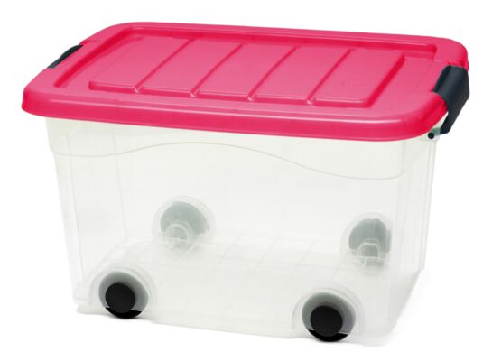 Pojemnik na kółkach 20 l malinowy ODELO