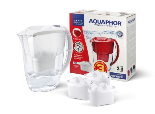 Dzbanek filtrujący Amethyst 2,8 l z 3 wkładami B100-25 Maxfor biały