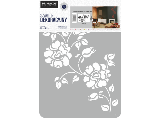 Szablon dekoracyjny XXL nr 83 Roses in black Primacol Decorative