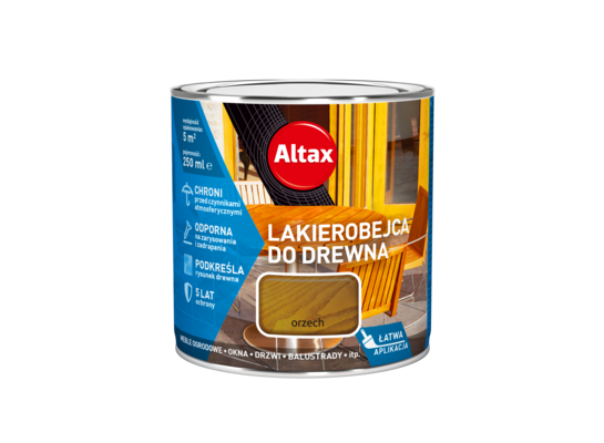 Lakierobejca do drewna 250 ml orzech Altax