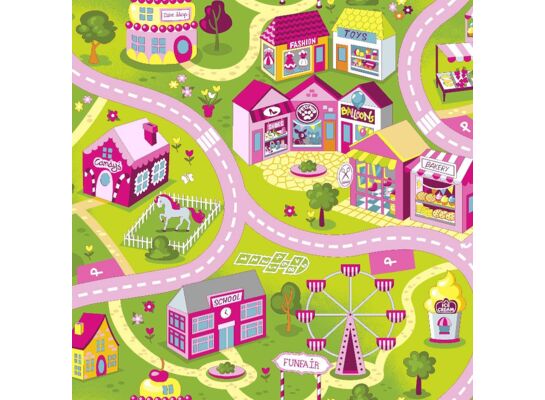 Dywan ulice160 x 220 SWEET TOWN RÓŻOWE