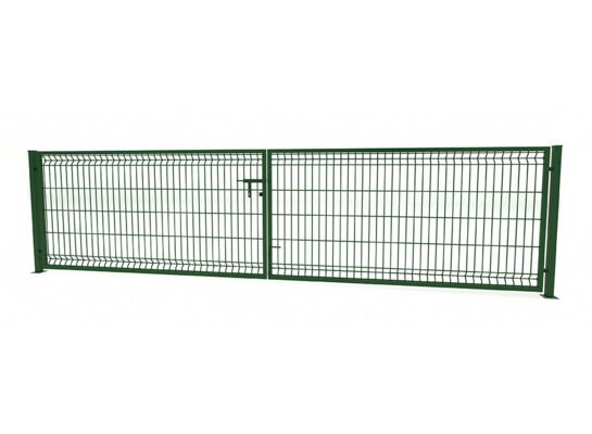 Brama 3D 1,53 x 400 zestaw ze słupami 60 x 60 mm i zawiasami ocynk +6005 (zielony) (oczko 50 x 200)