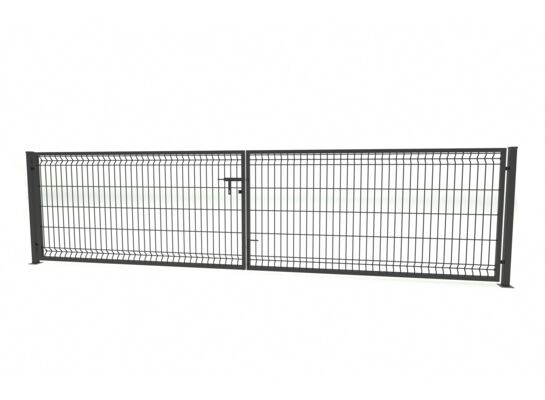 Brama 3D 1,53 x 400 zestaw ze słupami 60 x 60 mm i zawiasami ocynk +7016 (oczko 50 x 200)