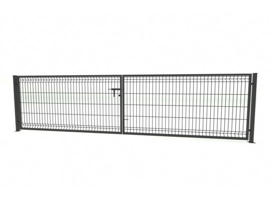 Brama 3D 1,23 x 400 zestaw ze słupami 60 x 60 mm i zawiasami ocynk +7016 (oczko 50 x 200)