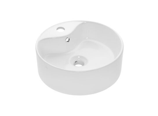 Umywalka nablatowa RONDI 41 cm okrągła z otworem na baterię