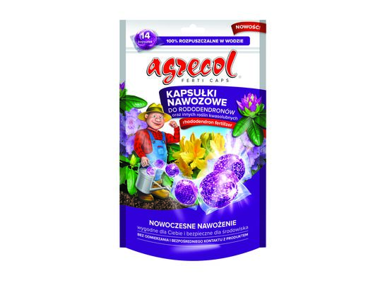 Nawóz rododendrony i inne rośliny kwasolubne kapsułki 14 sztuk Agrecol