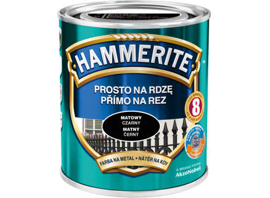 Farba Prosto Na Rdzę Czarny Matowy 0,25 l Hammerite