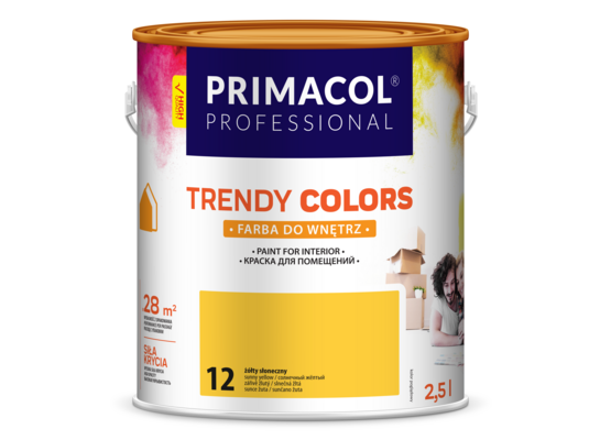 Farba Trendy Colors żółty słoneczny (12) 2,5 l PRIMACOL PROFESSIONAL