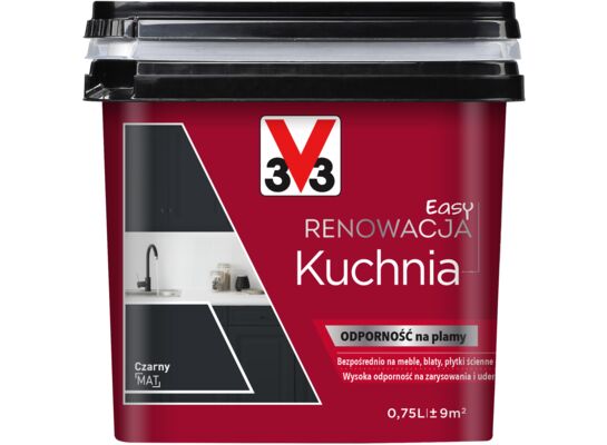 Farba Renowacyjna Easy Renowacja Kuchnia czarny mat 0,75 l V33