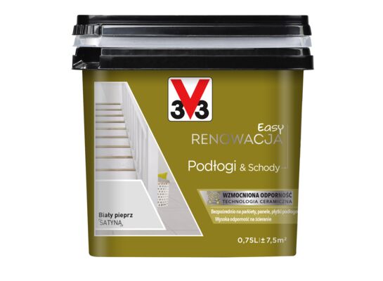 Farba Renowacyjna Easy Renowacja Podłogi & Schody biały pieprz 0,75 l V33