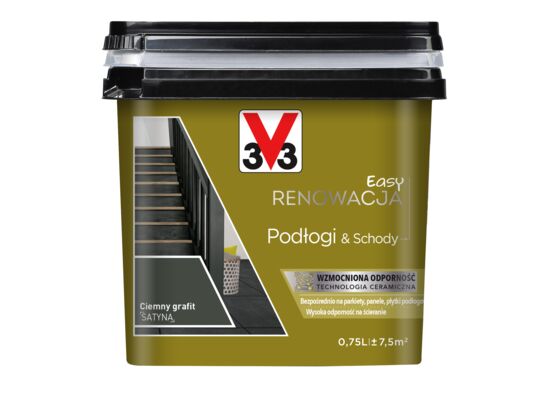 Farba Renowacyjna Easy Renowacja Podłogi & Schody ciemny grafit 0,75 l V33
