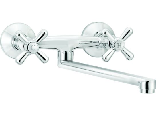 Bateria zlewozmywakowa Symetrio chromowana ścienna