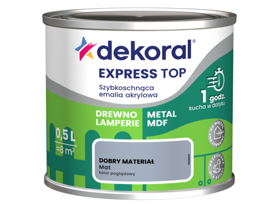 Szybkoschnąca emalia akrylowa EXPRESS TOP Dobry materiał mat 0,5 l Dekoral
