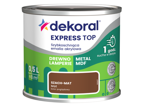Szybkoschnąca emalia akrylowa EXPRESS TOP Szach-mat mat 0,5 l Dekoral