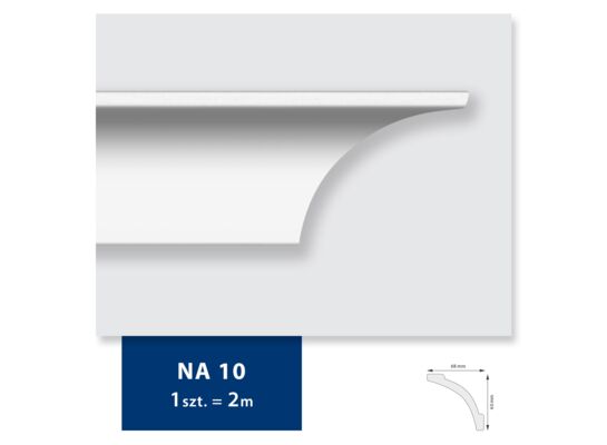 Listwa sufitowa z polistyrenu NA 10, 2 sztuki 200 x 6 x 6,8 cm biały DMS 