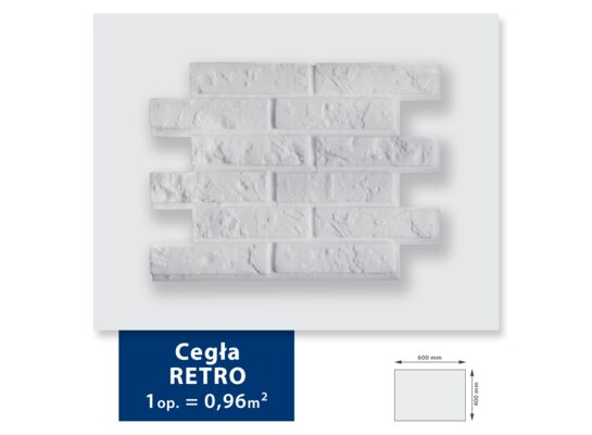 Pokrycia ścienne ze styropianu Cegła Retro 60 x 40 cm biały DMS