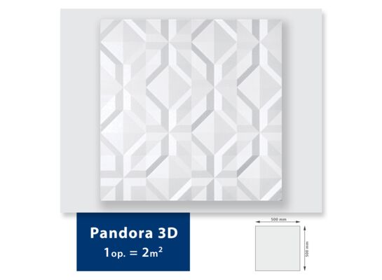 Panel dekoracyjny ze styropianu 3D Pandora 2 m² 50 x 50 cm biały DMS
