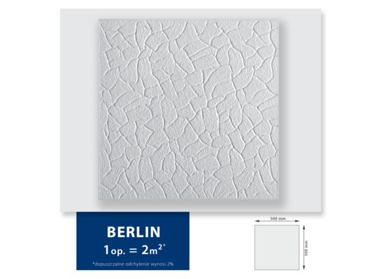Kaseton sufitowy ze styropianu Berlin 2 m² 50 x 50 cm biały DMS