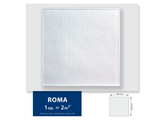 Kaseton sufitowy ze styropianu Roma 2 m² 50 x 50 cm biały DMS 