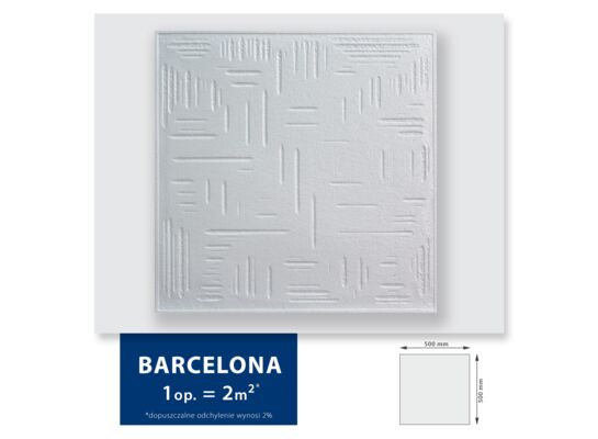 Kaseton sufitowy ze styropianu Barcelona 2 m² 50 x 50 cm biały DMS 