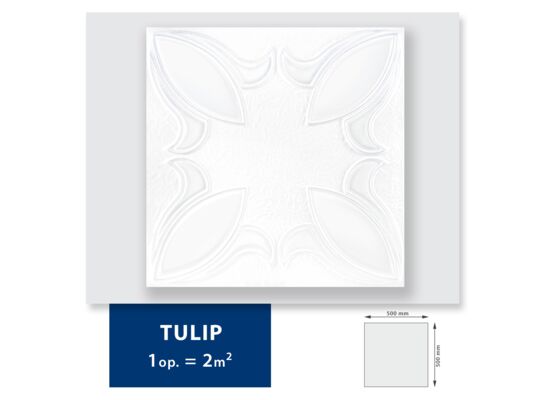 Kaseton sufitowy z polistyrenu Tulip 2 m² 50 x 50 cm biały DMS 