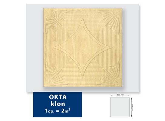 Kaseton sufitowy z polistyrenu Okta klon 2 m² 50 x 50 cm DMS