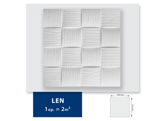 Kaseton sufitowy ze styropianu Len 2 m² 50 x 50 cm biały DMS