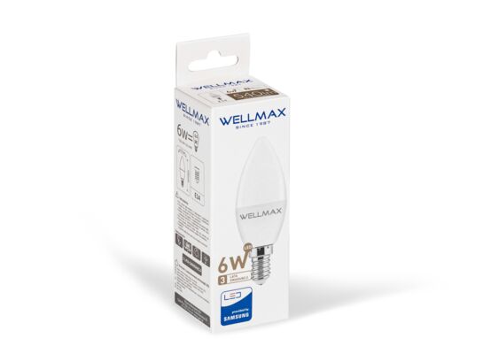 Żarówka ledowa Wellmax Samsung świeczka LED E-14 6 W neutralna