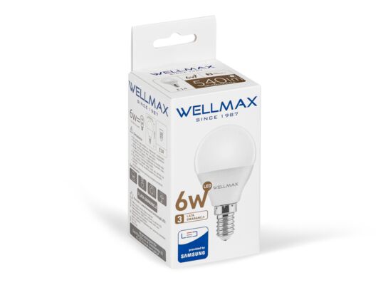 Żarówka ledowa Wellmax Samsung kulka LED E-14 6 W barwa neutralna