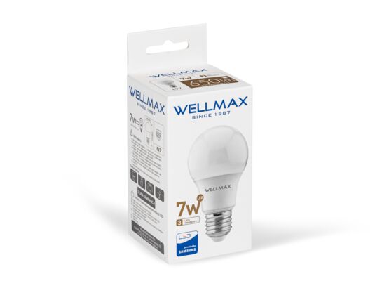 Żarówka ledowa Wellmax Samsung tradycyjna LED E-27 7 W  barwa neutralna