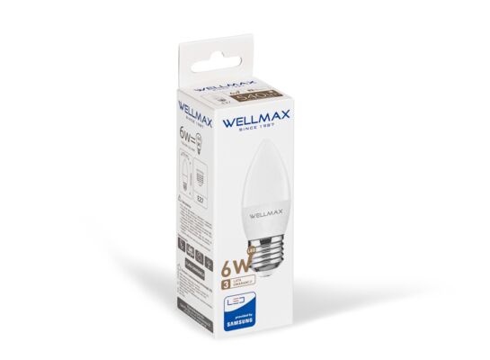 Żarówka ledowa Wellmax Samsung świeczka LED E-27 6 W neutralna