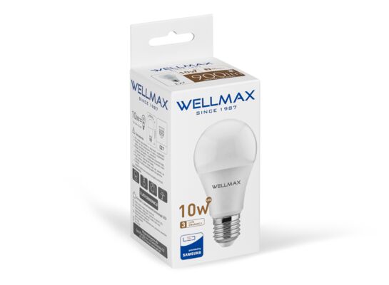 Żarówka ledowa Wellmax Samsung tradycyjna LED E-27 10 W  barwa neutralna