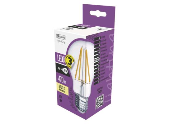 Żarówka LED Filament A60 4W E27 ciepła biel