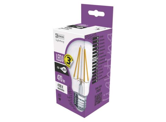 Żarówka LED Filament A60 4W E27 neutralna biel