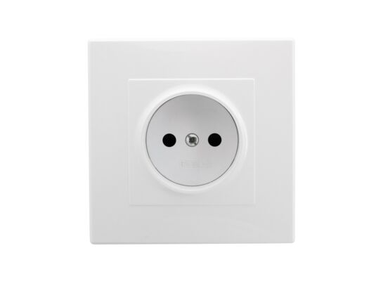 Gniazdo pojedyncze bez uziemienia Milano białe