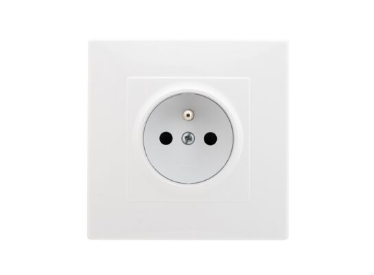 Gniazdo pojedyncze z uziemieniem Milano białe