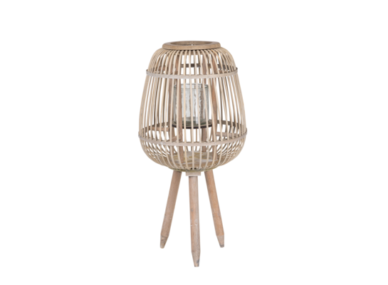 Lampion wiklinowy szary 15 x 33 x 30 cm