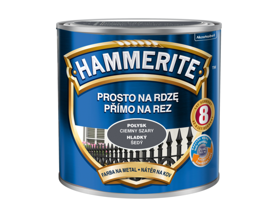Farba Prosto Na Rdzę Połysk Ciemny Szary 0,25 l Hammerite