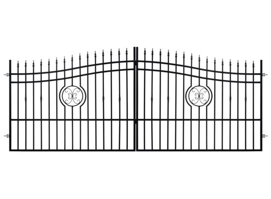 Brama dwuskrzydłowa Radek czarna 400 x 140 - 160 cm Polbram