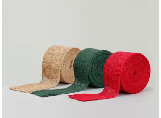 Taśma jutowa ozdobna 6 x 300 cm czerwona