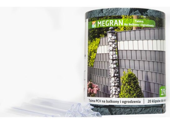 Taśma elastyczna ogrodzeniowa 19 x 3500 cm łupek + 20 klipsów