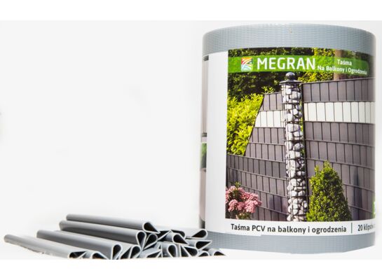 Taśma elastyczna ogrodzeniowa 19 x 3500 cm szara + 20 klipsów