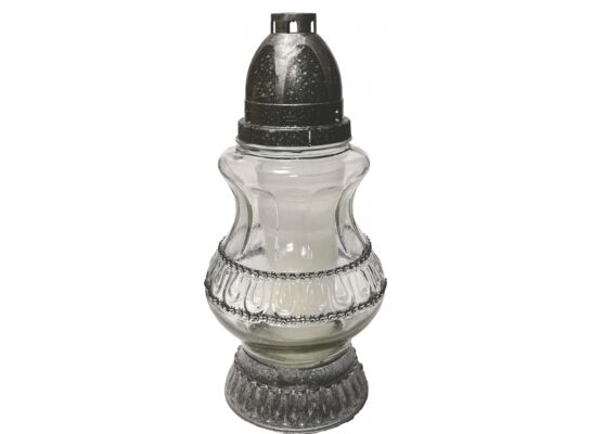 Znicz szklany LW Z-1045 27 cm srebrny CIECIERSKI