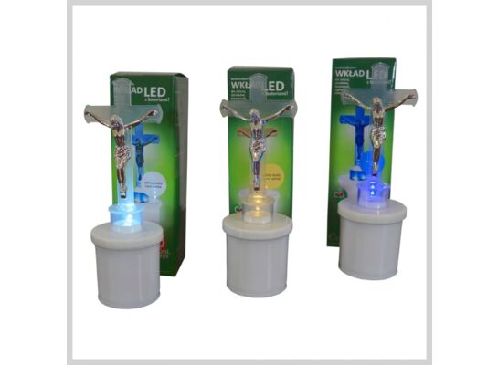 Znicz LED KRZYŻ 19 cm mix