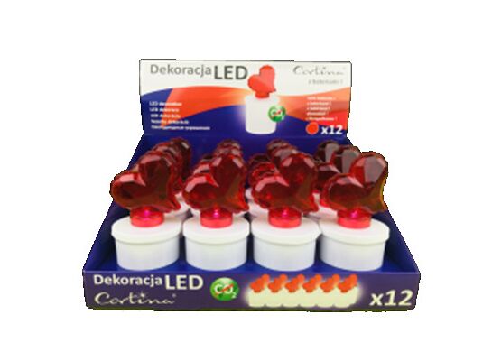 Znicz diodowy serce czerwone