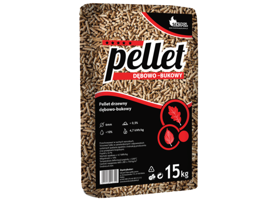Pellet drzewny dębowo-bukowy 15 kg