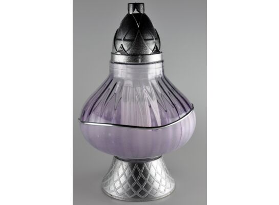Znicz szklany cebulka F 29,5 cm fioletowy