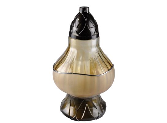 Znicz szklany cebula B 35,5 cm beżowy