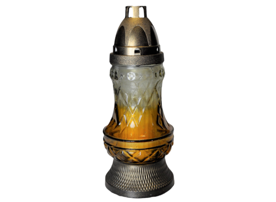 Znicz szklany flakonik B 24,5 cm beżowy